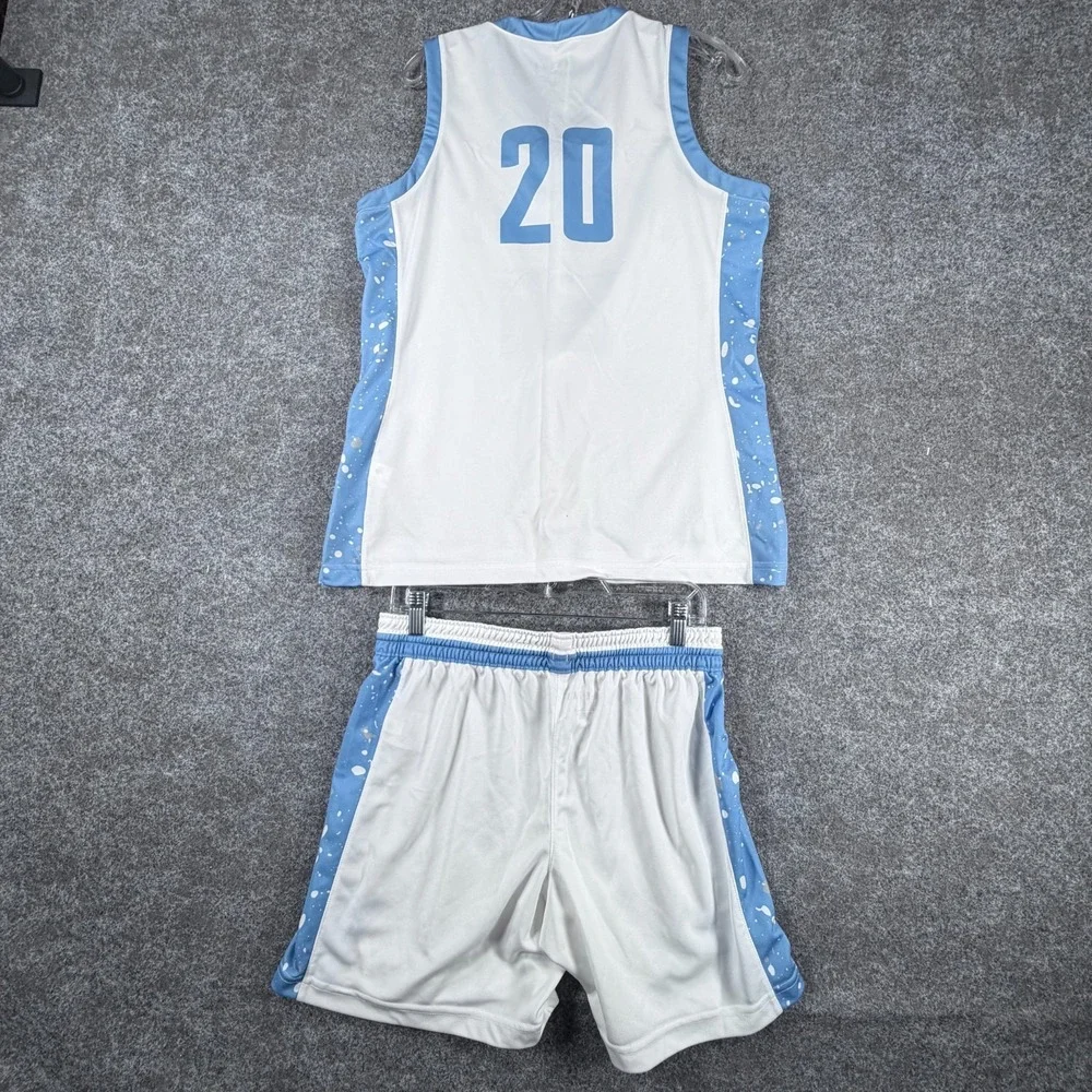 Air Jordan Basketball Jersey & Shorts Men L/M White Blue Performance Knights #20